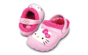 hello kitty lined custom clog  bubblegum fuchsia