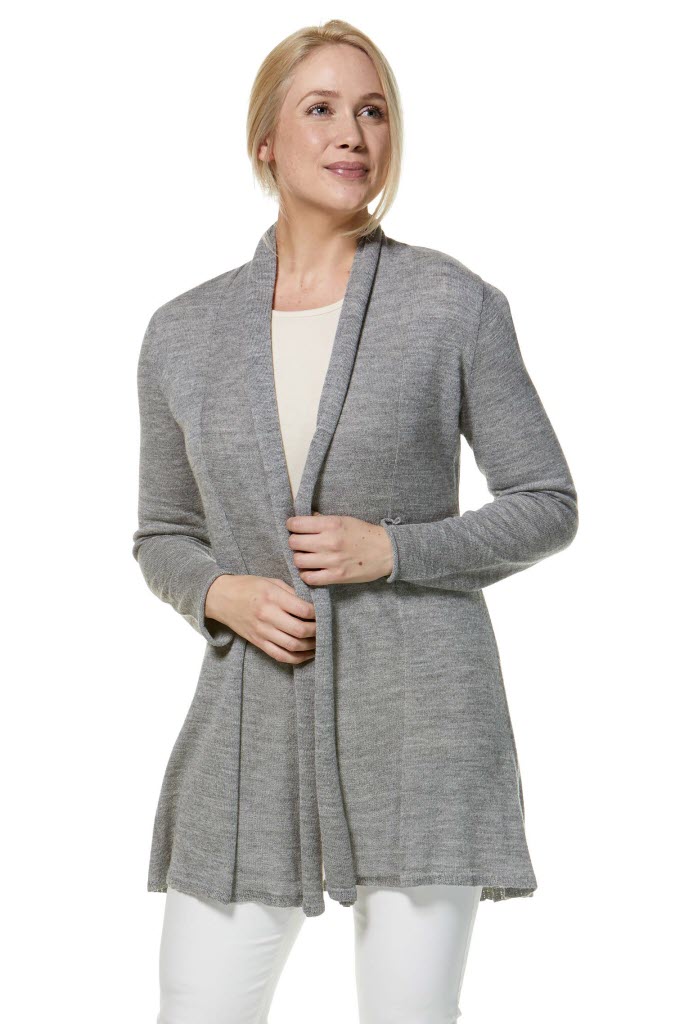 Apu Kuntur Long-Strickjacke PENELOPE mit Schalkragen