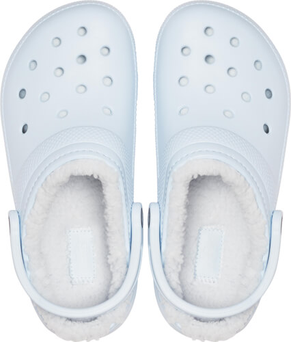 mineral blue lined crocs