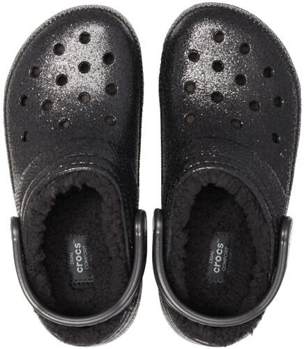 crocs lined glitter