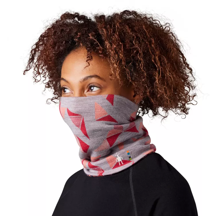 Smartwool Merino 250 reversible Pattern Neck Gaiter light gray pinwheel