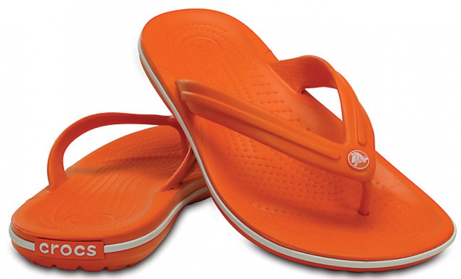 orange croc flip flops