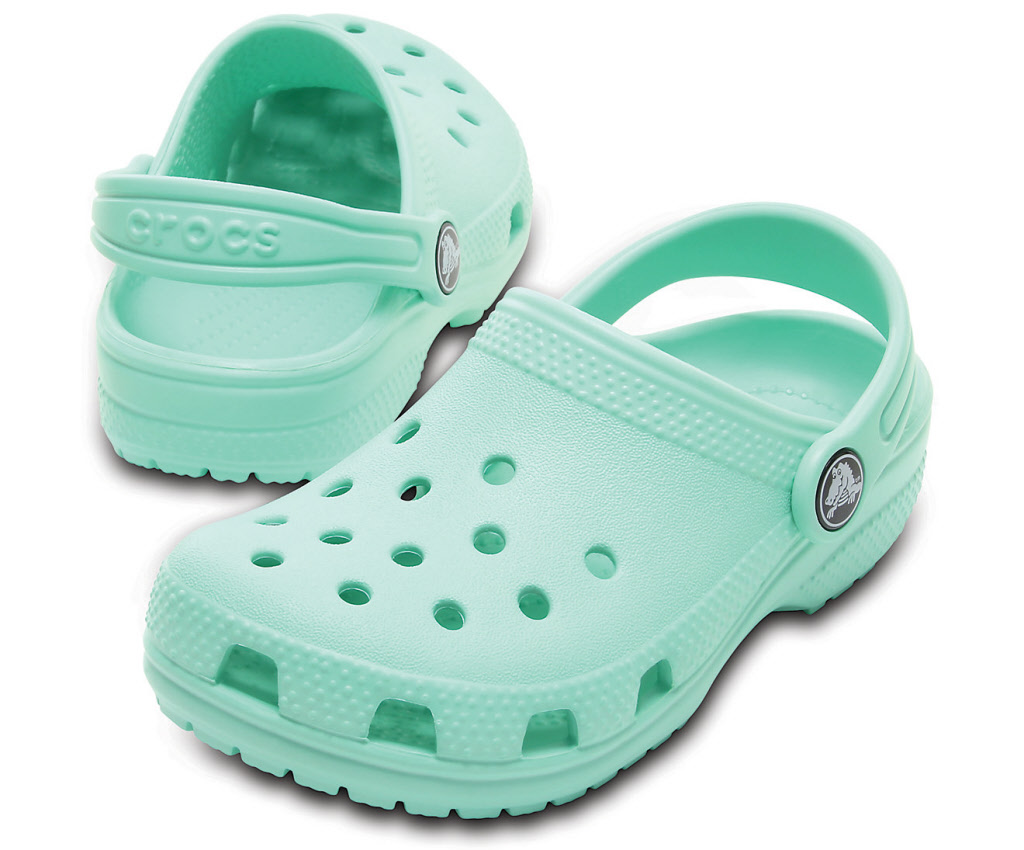 mint blue crocs