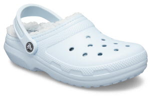 mineral blue lined crocs